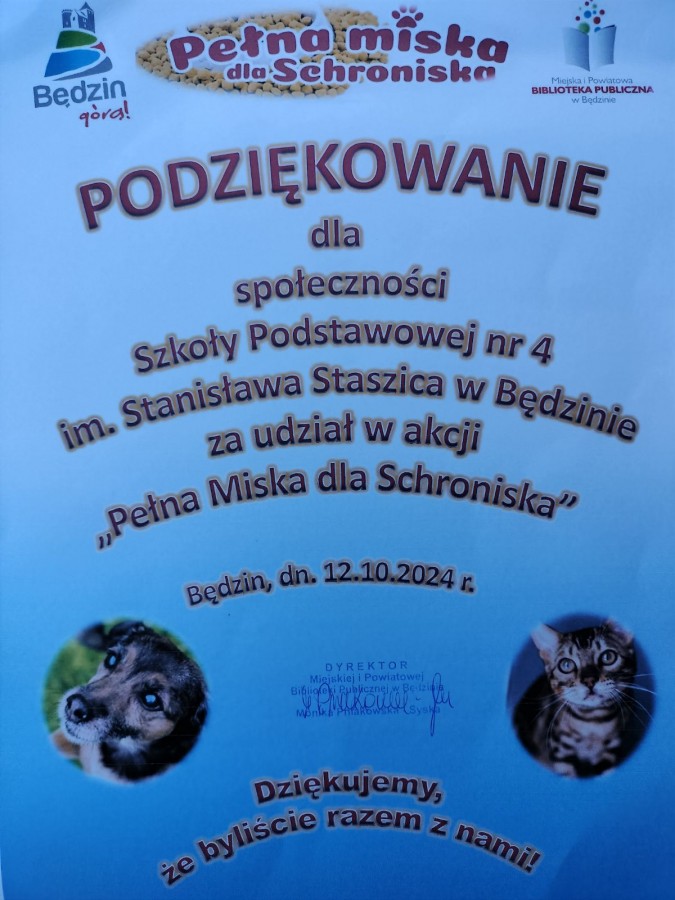 Pełna Miska dla Schroniska 2024- podsumowanie 